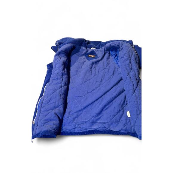 Vintage New York Girl Corduroy Jacket Quilted Snap Zip Front Blue Sz Large Woman - Picture 3 of 8